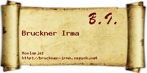 Bruckner Irma névjegykártya
