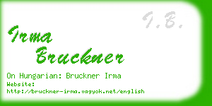 irma bruckner business card